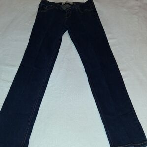 Hollister Women's Dark Blue Straight Leg Jeans